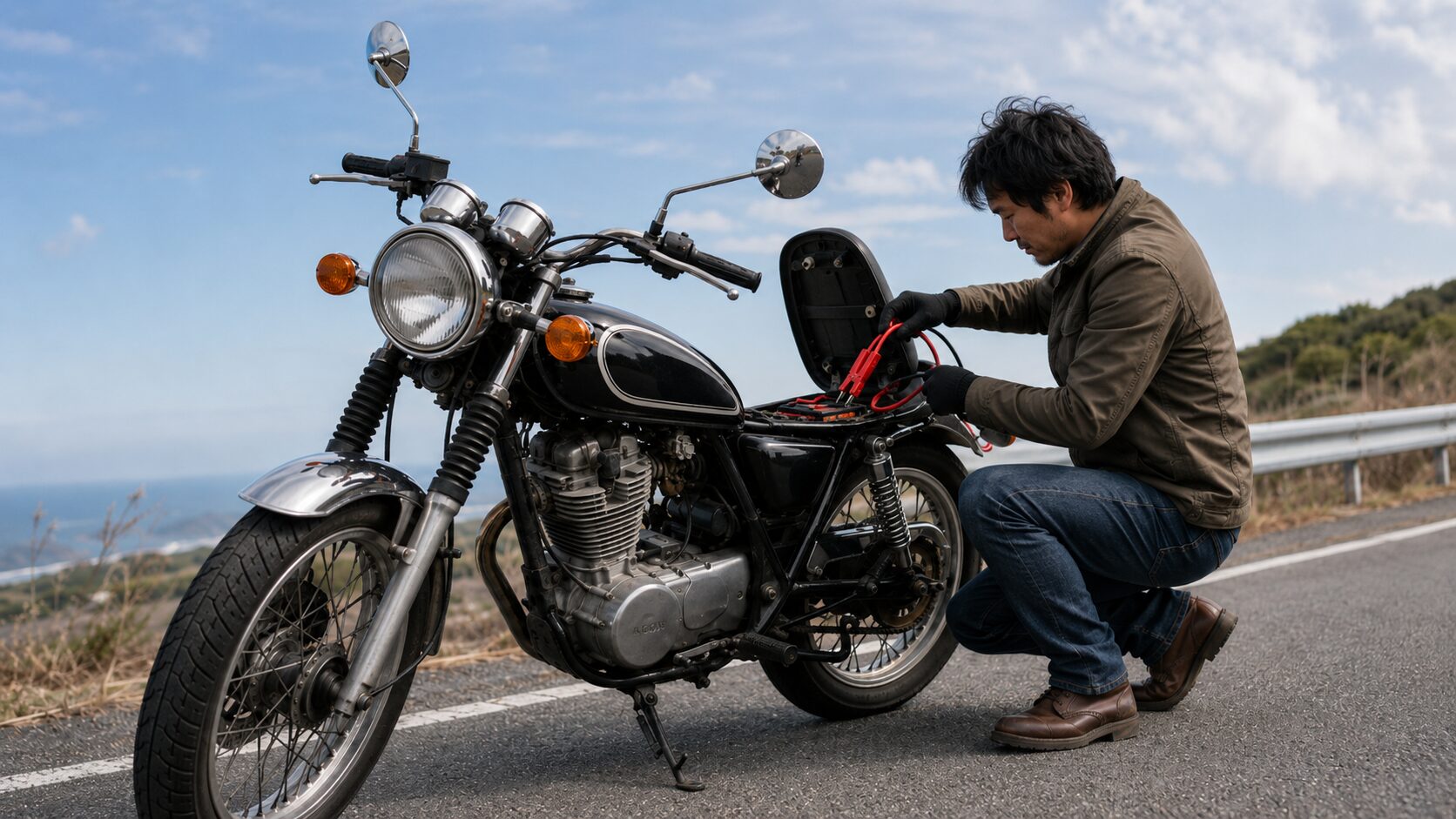 SR400のバッテリー上がり時の対処法
